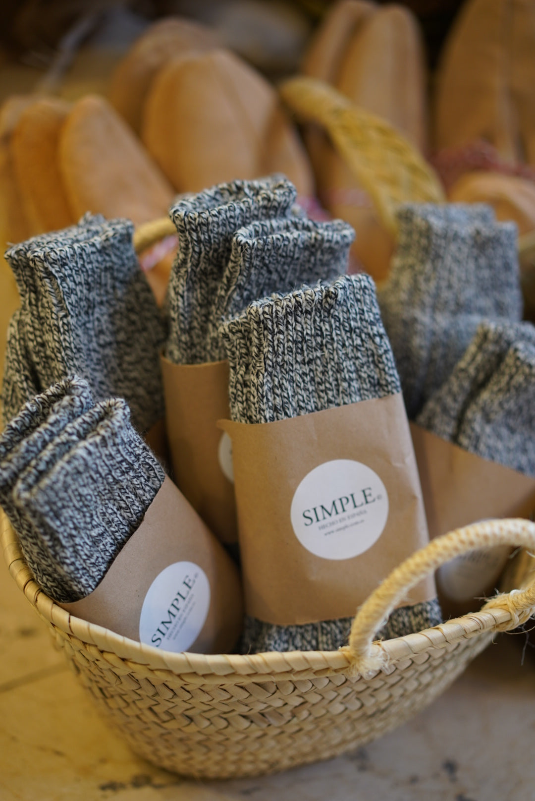 Calcetín de Lana Jaspeado - 100% Lana de León