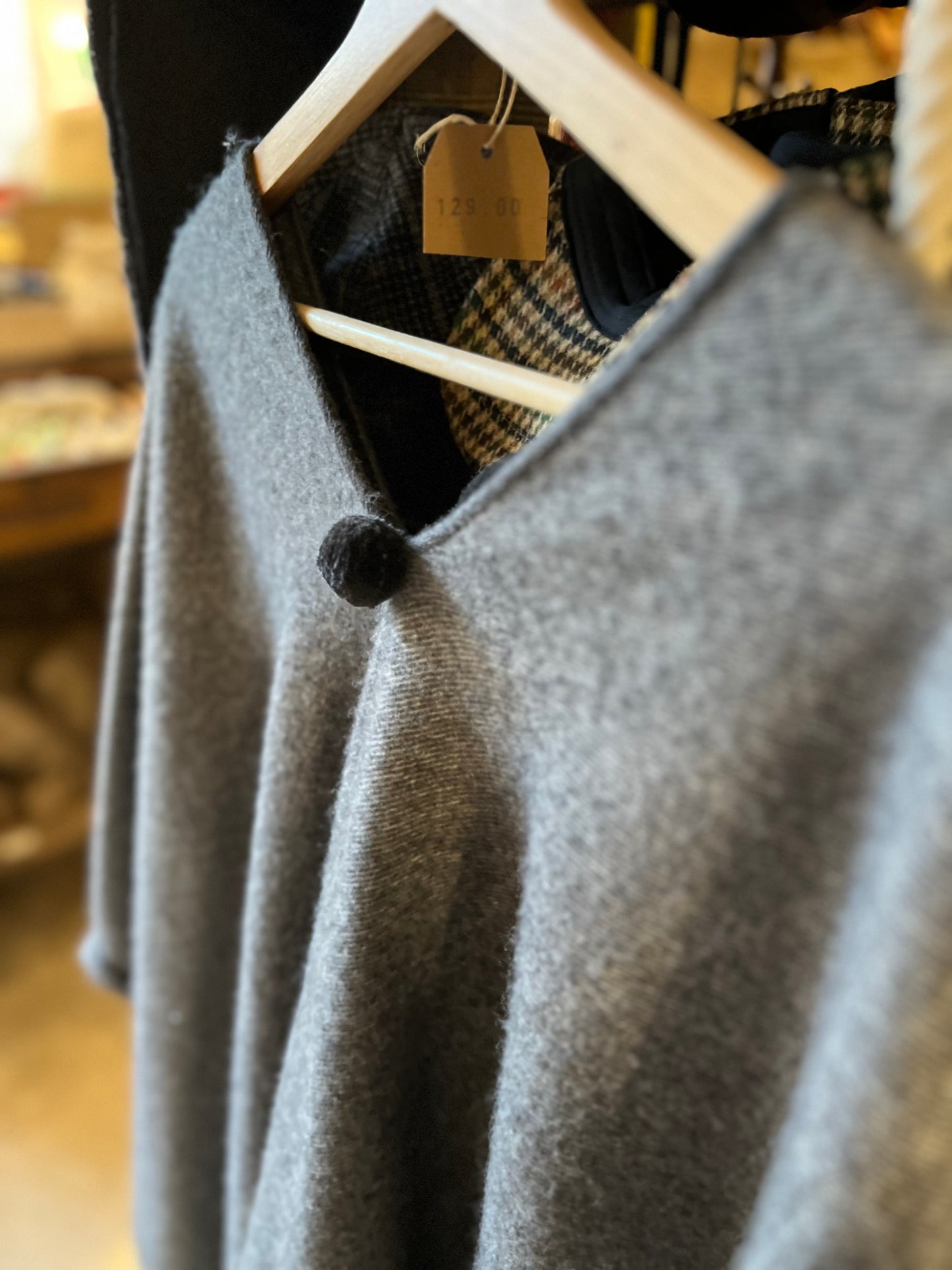 Poncho Lana Merina Gris