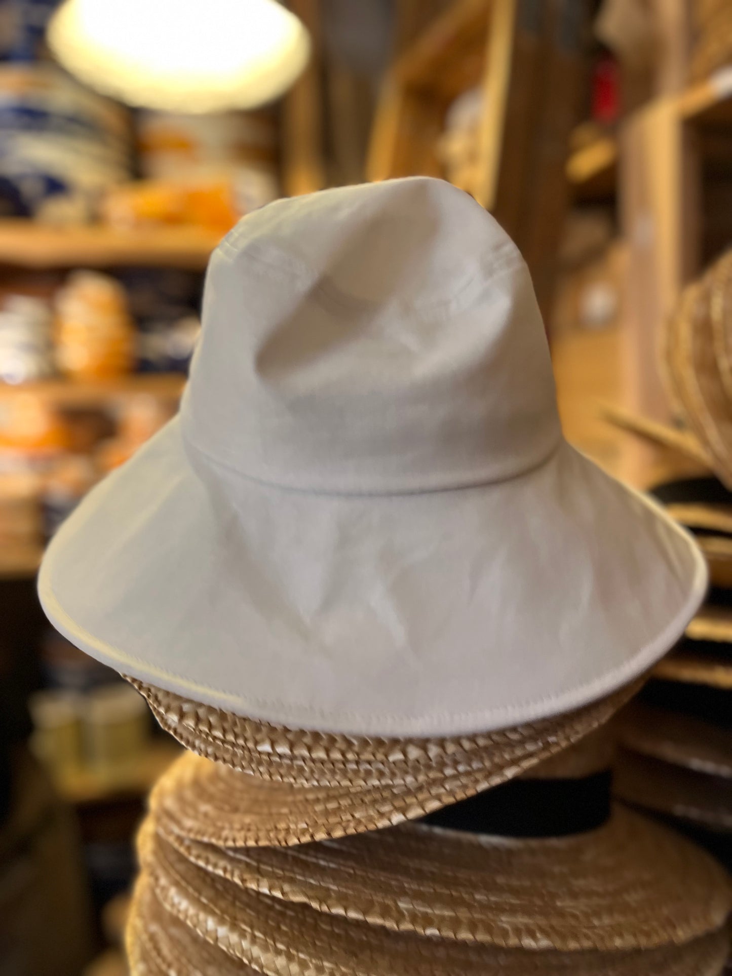 Gorro de algodón blanco mujer
