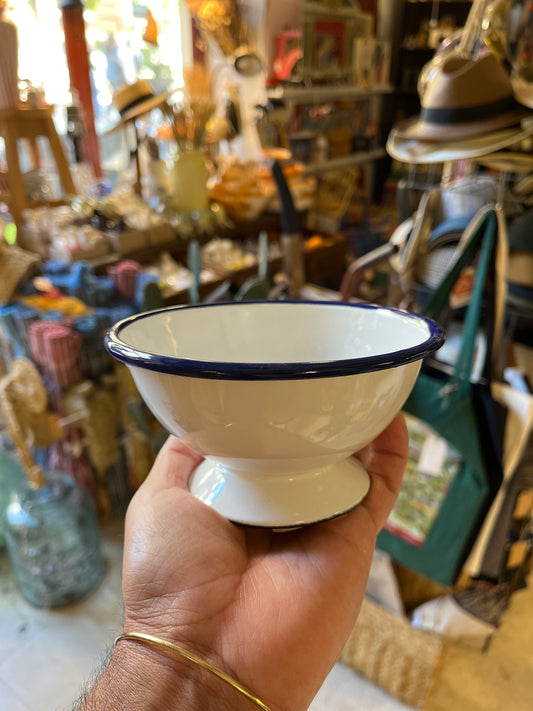 Bol acero peltre  esmaltado en cerámica.